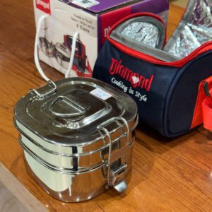2 Tier Square Stainless Steel Tiffin Box - TBR2