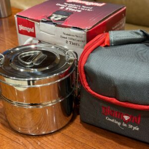 2 Tier Round Stainless Steel Tiffin Box - TBS2