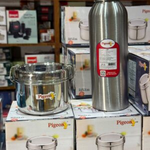 Pigeon Stainless Steel Tiffin Box Medium - Get Stainless Steel Bottle Free - PC22