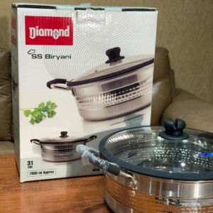 SS Biriyani Pot - 7 litres - 31 cm (Hammered And Laser Finish)