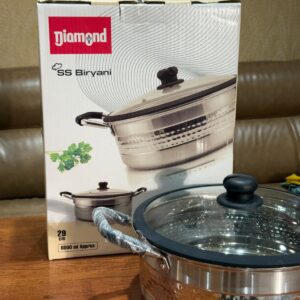 SS Biriyani Pot - 6 litres - 29 cm (Hammered And Laser Finish)