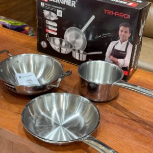 Bergner 3Pcs Triply Cookware Set