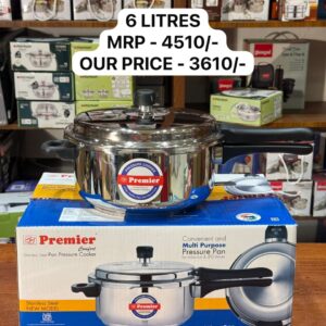 Premier Pan Pressure Cooker Stainless Steel - 6 Litres