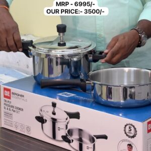 Bergner Triply Pressure SS Cooker - 3L and 5L Set