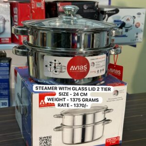Spectra Steamer with Glass Lid 2 Tier - 24 Cm