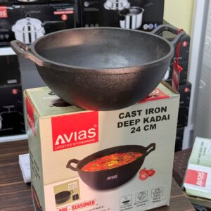Avias Cast Iron Deep Kadai 24 Cm