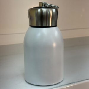 Vaccum Flask - Pearl White with Silver Top