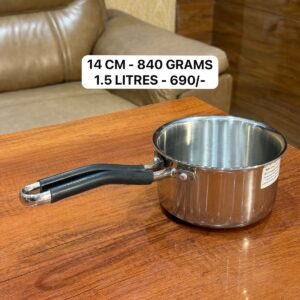 Triply Sausepan With Silicon Handle - 14cm - 840grams - 1.5 Litres