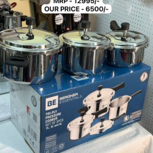 Bergner Triply Pressure Cooker - Set of 2L, 3L and 5L - 50% Offer