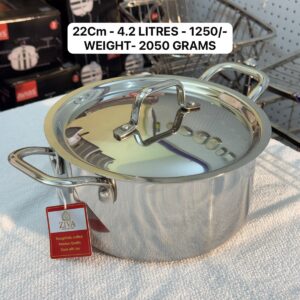 Triply Briyani Pot with Lid - 4.2 Litres - 22 CM - 2050 Grams