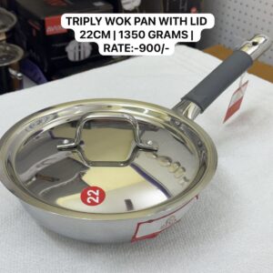 Triply Wok Pan with Lid - 22 Cm - 1350 Grams